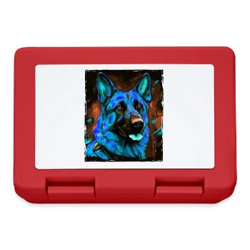 German Shepherd Dog Portrait - Lunchbox - red - Front