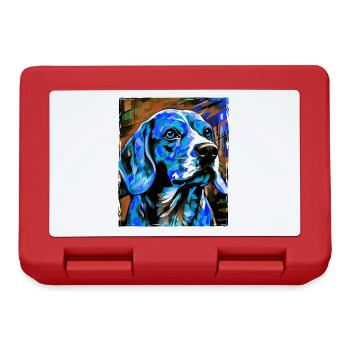 Beagle Hund Porträt - Brotdose - Rot - Vorne