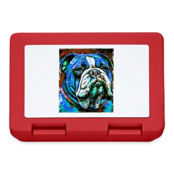 Portrait de chien bouledogue - Boîte à goûter - rouge - Devant