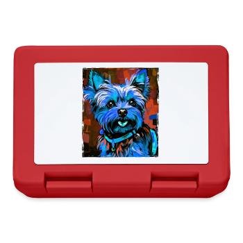 Yorkshire Terrier Hund Porträt - Brotdose - Rot - Vorne