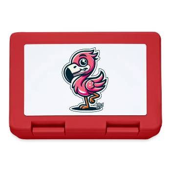 Flamant rose drôle amical - Boîte à goûter - rouge - Devant