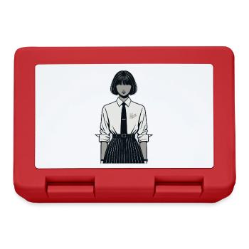 Japonaise en uniforme scolaire - Boîte à goûter - rouge - Devant