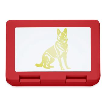 German Shepherd Hund Silhouette - Brotdose - Rot - Vorne