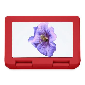 Violette Blüte mit Biene - Brotdose - Rot - Vorne