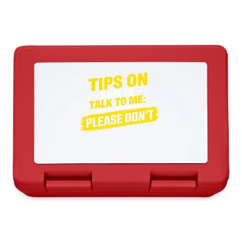 Tips On How To Talk To Me Please Dont Funny - Lunchbox - red - Front
