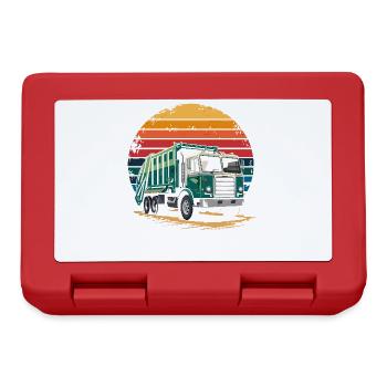 Rétro Recyclage Camion à ordures Assainissement : Travailleur - Boîte à goûter - rouge - Devant