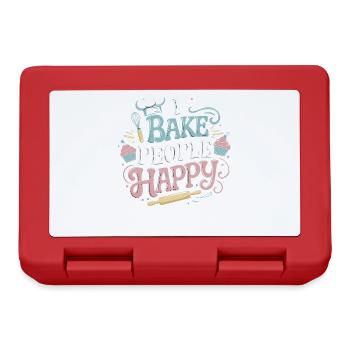 I Bake People Happy Funny Baking Lover Gifts Men - Brotdose - Rot - Vorne