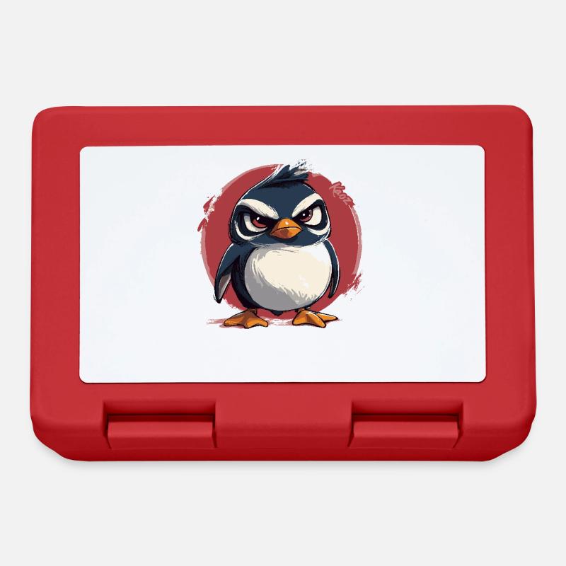 Schlechte-Laune-Pinguin - Brotdose - Rot