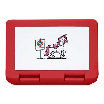 Ich muss los mein Einhorn steht im Halteverbot - Brotdose - Rot - Vorne
