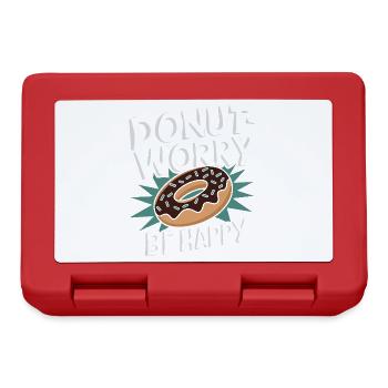 Donut Worry Be Happy Drôle Doughnut lover Pun - Boîte à goûter - rouge - Devant
