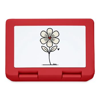Fleur avec coeur - Boîte à goûter - rouge - Devant