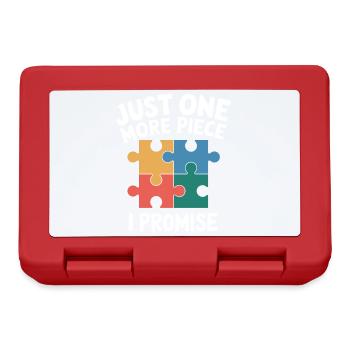 Just one more piece I Promise Funny Jigsaw Puzzle - Lunchbox - red - Front
