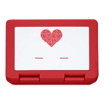 Puzzles are my Valentine Funny Pun Jigsaw Puzzle - Lunchbox - red - Front