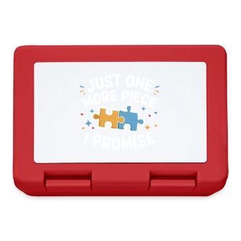 Just one more piece I Promise Funny Jigsaw Puzzle - Lunchbox - red - Front