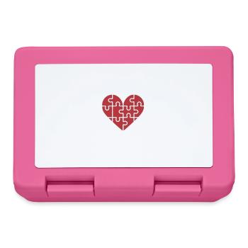 Puzzles are my Valentine Funny Pun Jigsaw Puzzle - Lunchbox - pink - Front