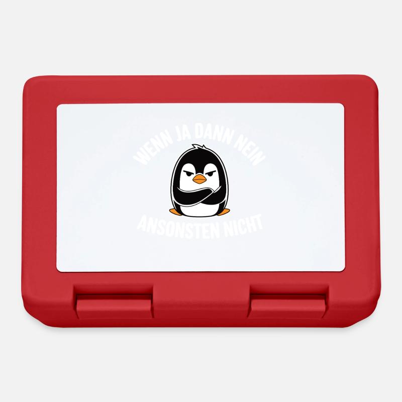 Wenn ja dann nein ansonsten nicht Pinguin Kein Boc - Brotdose - Rot