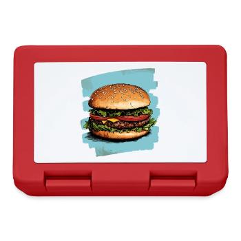 Burger Retro - Brotdose - Rot - Vorne