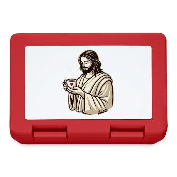 Jesus-Typ liebt Kaffee - Brotdose - Rot - Vorne