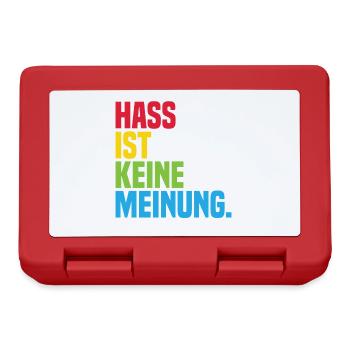 Hate is not an opinion Statement against the right - Lunchbox - red - Front