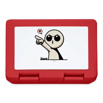 Cute cartoon man with heart - Lunchbox - red - Front