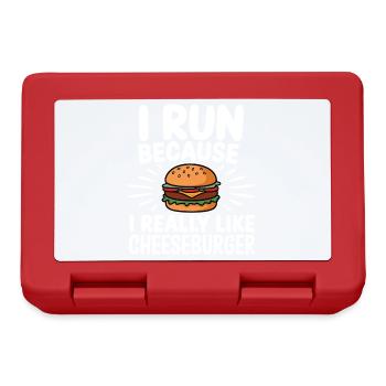 Ich laufe, weil ich Cheeseburger Jogging sehr mag - Brotdose - Rot - Vorne