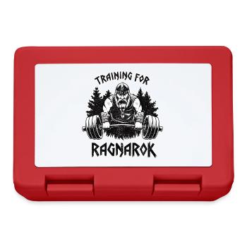 Training für Ragnarok Lustiger Wikinger-Gym-Humor - Brotdose - Rot - Vorne