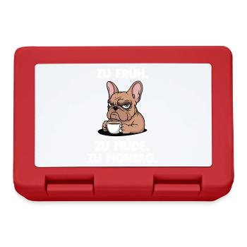 Too Soon Too Tired To Monday Bulldog Saying Work - Lunchbox - red - Front