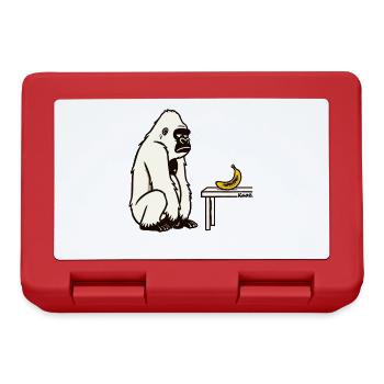 Bananen oder nicht? Gorilla mit Banane - Brotdose - Rot - Vorne