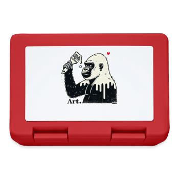 Gorilla artist, customer with brush and paint - Lunchbox - red - Front