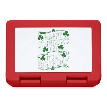 St. Patrick’s Day Birthday Cake Shamrock Men Women - Brotdose - Rot - Vorne