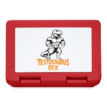 Testosaurus Rex Funny Bodybuilder Dinosaur - Lunchbox - red - Front