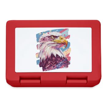 American flag with eagle - Lunchbox - red - Front