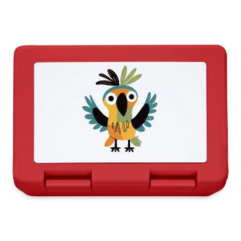 Colorful, funny parrot - Lunchbox - red - Front