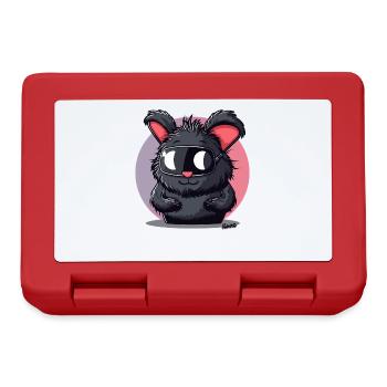 Funny bunny with ski goggles - Lunchbox - red - Front
