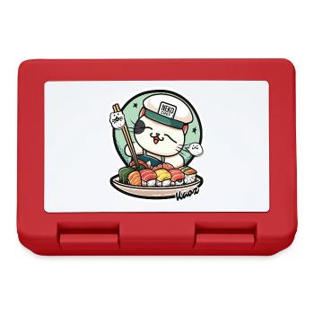 Neko Sushi Chef – Funny Cat Kitchen - Boîte à goûter - rouge - Devant