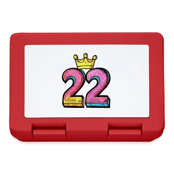 22 Number Crown - Lunchbox - red - Front