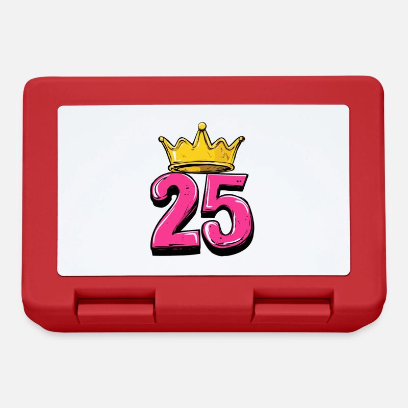 25 Zahl Krone - Brotdose - Rot