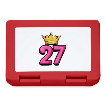 27 Zahl Krone - Brotdose - Rot - Vorne