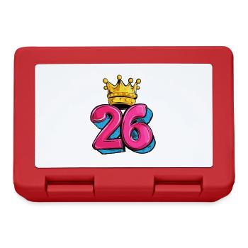 26 Zahl Krone - Brotdose - Rot - Vorne