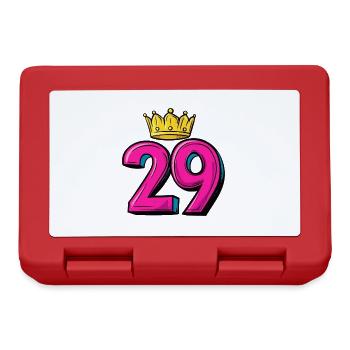 29 Zahl Krone - Brotdose - Rot - Vorne