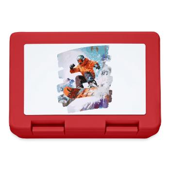 Snowboarder Pulverschnee - Brotdose - Rot - Vorne
