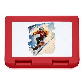Snowboarder Pulverschnee - Brotdose - Rot - Vorne