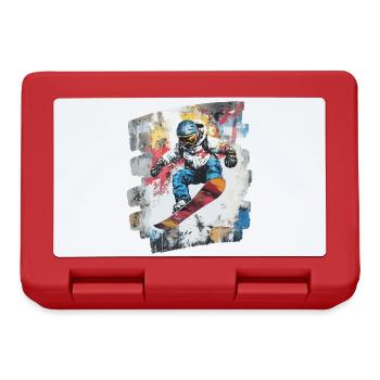 Snowboarder Pulverschnee - Brotdose - Rot - Vorne