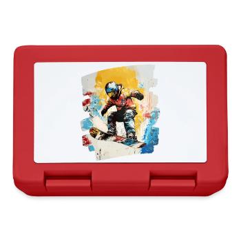 Snowboarder Pulverschnee - Brotdose - Rot - Vorne