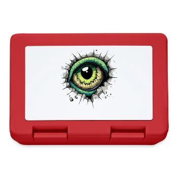 Monster eye peeking through the hole in the wall - Lunchbox - red - Front