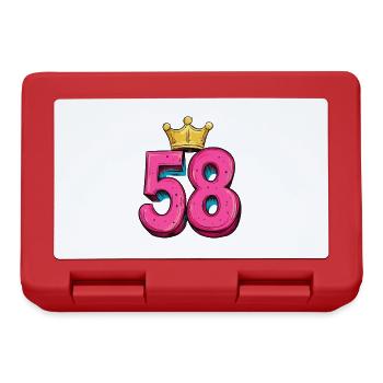 58 Zahl Krone - Brotdose - Rot - Vorne