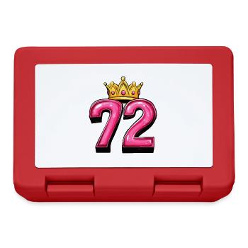 72 Zahl Krone - Brotdose - Rot - Vorne