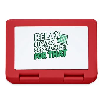 Détendez-vous, j’ai une feuille de calcul pour ce comptable - Boîte à goûter - rouge - Devant