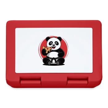 Schwarzer Gürtel in Snack-Fu Funny Food Lover Panda - Brotdose - Rot - Vorne