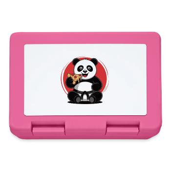Schwarzer Gürtel in Snack-Fu Funny Food Lover Panda - Brotdose - Pink - Vorne